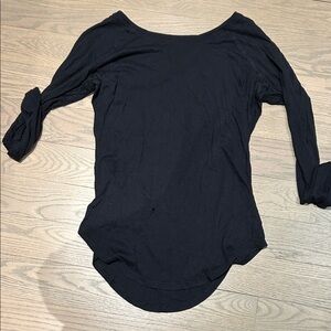 lululemon Vintage Long Sleeve Black Scoop Neck Top